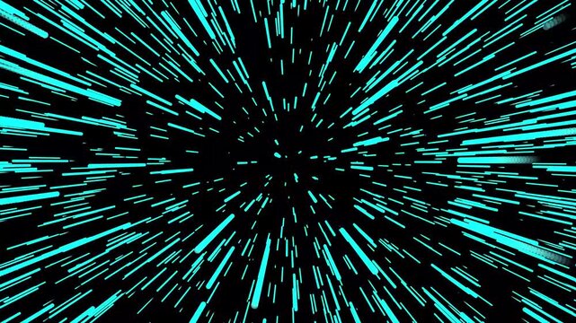 Hyperspace Jump with Blue Star Tunnel Acceleration and Deceleration