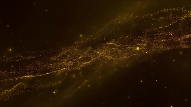 Dense floating dust sheets moving diagonally deep cosmic void soft golden micro particles cinematic ambience