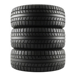 Obraz premium A close-up view of a stack of black tire treads showcasing intricate patterns