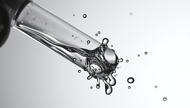 Thermoresponsive polymer shrinking in test tube, liquid ejection, dynamic lab, temperature‑sensitive polymer shrinking, ejecting liquid, laboratory, chemistry