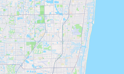 Fototapeta premium Pompano Beach Florida map