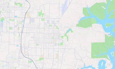 Obraz premium Rogers Arkansas map
