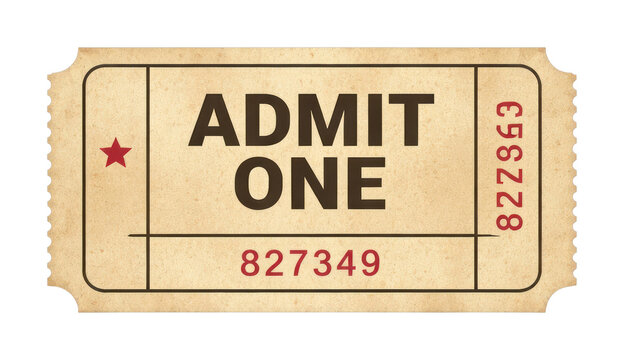 PNG Vintage admit one ticket design.