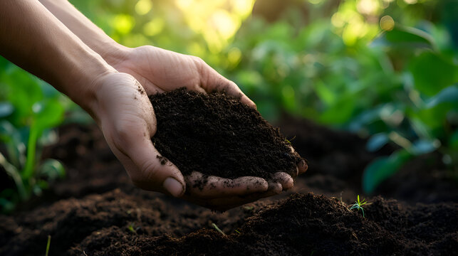 hands planting seeds in soil