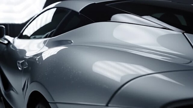 Silver Metallic Supercar Side Profile Detail