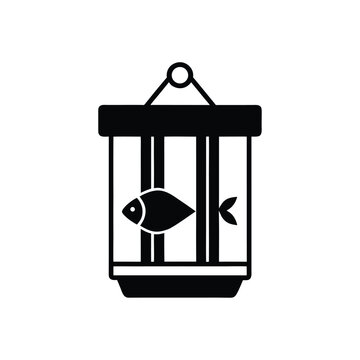 Fish Trap Icon Vector Illustration For Aquaculture And Seafood Industry