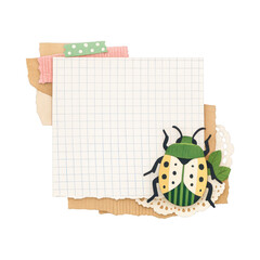 Fototapeta premium PNG Colorful scrapbook paper beetle design.