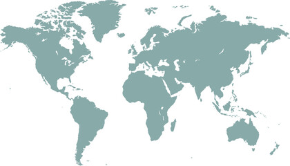Obraz premium World map. Grey modern vector map. Silhouette map