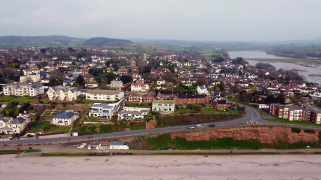 Budleigh Salterton from the air devon England uk 