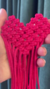 DIY Macrame Jewelry: Crimson Heart Brooch Showcase