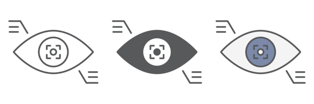 Eyetap line icon, sensor and innovation, eye tracking sign, vector graphics, a linear pattern on a white background.