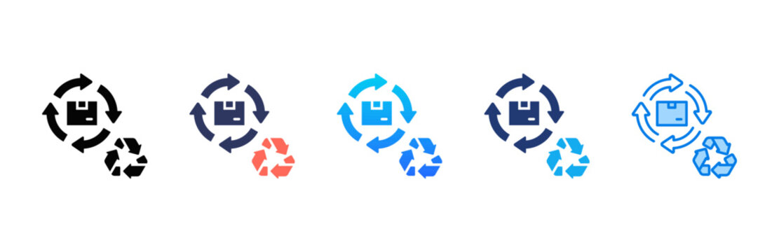Recycling Programs icon sheet multiple style collection