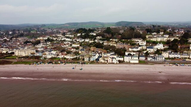 Budleigh Salterton from the air devon England uk 