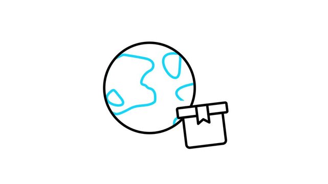 Global Shipping Animated Icon Video
