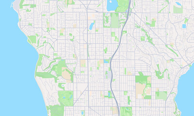 Fototapeta premium Shoreline Washington map