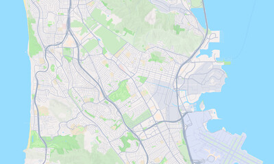 Naklejka premium South San Francisco California map