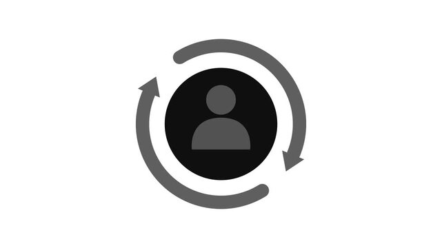 Person icon with rotation concept