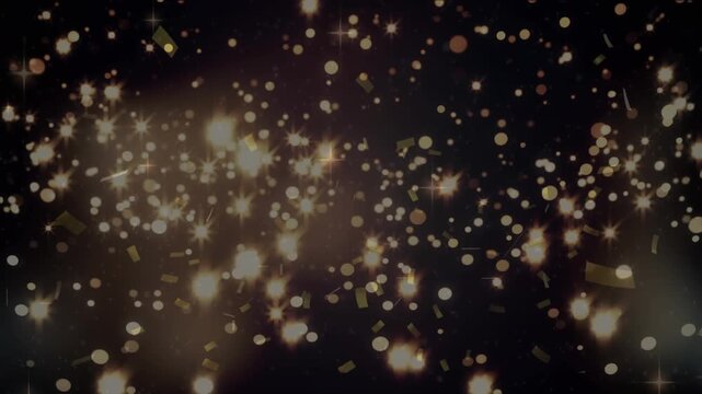 Animation of flying red and white balloons over black background