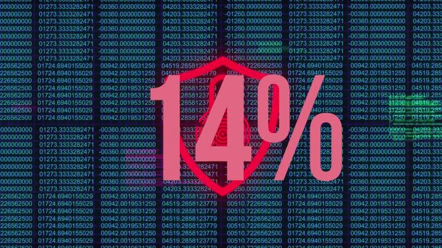 Purple you win text against abstract shapes in seamless pattern on blue background