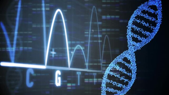 Animation of dna strand and data processing