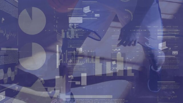 Animation of statistics and data processing over basketball player