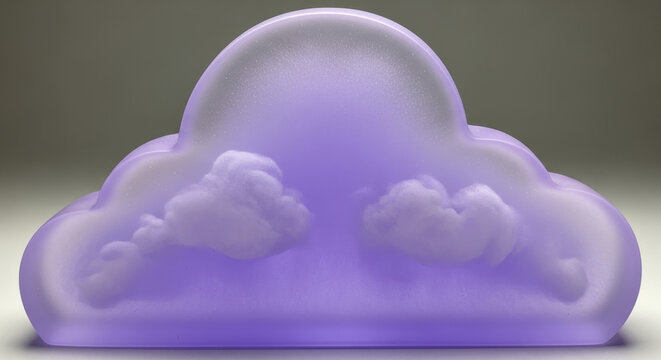 Purple 3D Cloud Sculpture with Subtle Texture
