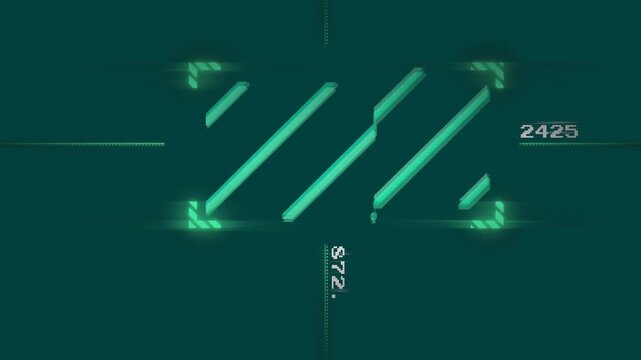 Animation of red blood cells over lines in viewfinder and changing numbers on abstract background