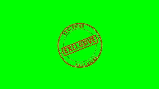 Circular Red EXCLUSIVE Stamp Animation with Green Screen Background
