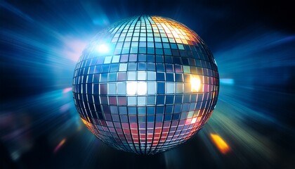 Obraz premium music disco ball of mirrors to reflect discotheque lights