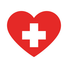 Fototapeta premium World Red Cross Day Heart Care Flat Vector Poster