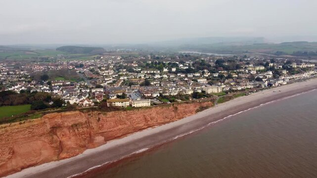 Budleigh Salterton from the air devon England uk 