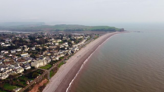 Budleigh Salterton from the air devon England uk 
