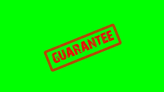 Guarantee Rectangular Stamp Animation on Green Screen Background