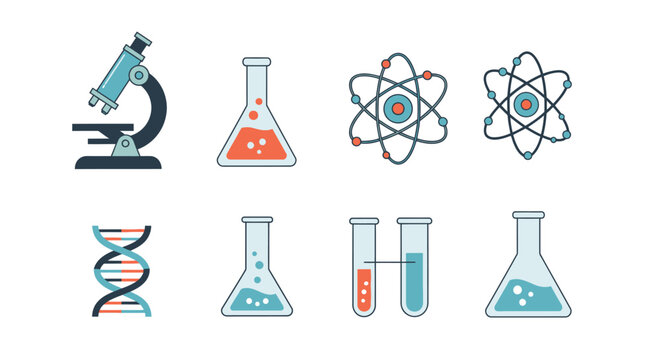 Science and laboratory equipment illustrations for research and education