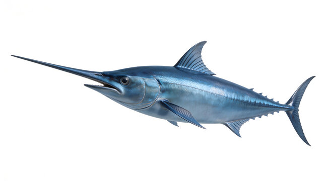 Blue swordfish with long beak