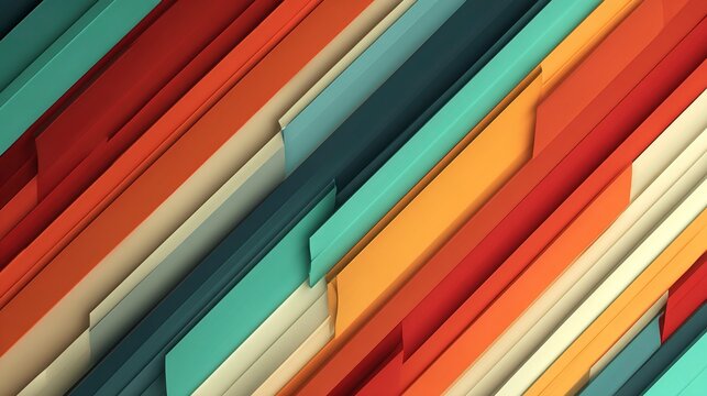 Geometric Layered Abstraction: A captivating abstract composition showcasing an array of colorful, overlapping geometric shapes, creating a sense of depth and dynamic interplay of light and shadow.