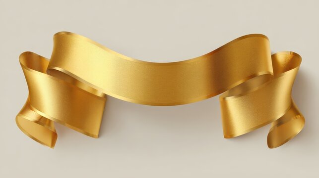 3D-rendered gold ribbon banner with ornate border ideal for web graphics