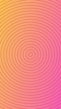 Yellow and red circle gradient background. Moving abstract background. Seamless loop backdrop. Vertical Animation
