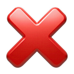 Obraz premium 3D red X mark icon (isolated on a transparent background)