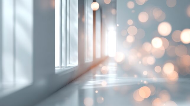 Light-filled Corridor of Design: A minimalist architectural space featuring clean lines, abundant natural light, and a touch of artistic flair, evoking a sense of tranquility and modern elegance.