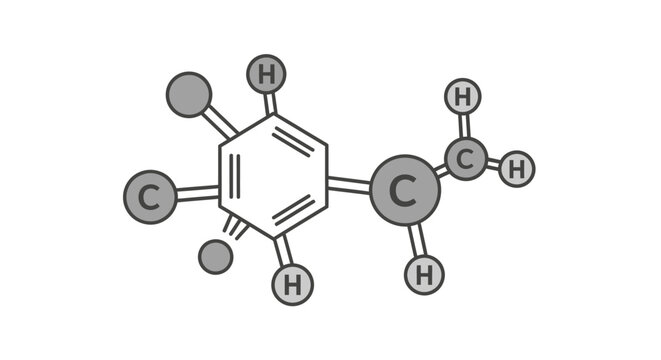 Toluene chemical compound molecular structure.