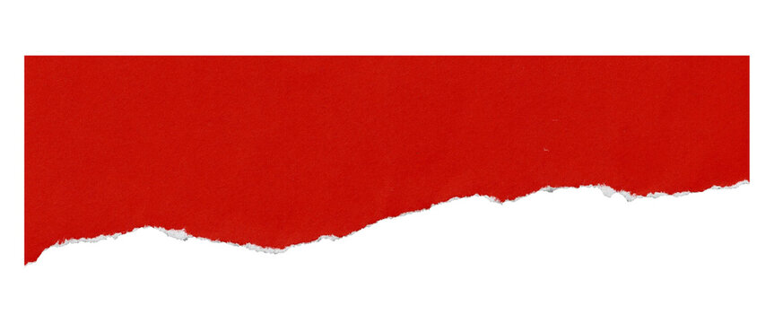 Torn or ripped red paper isolated on transparent png background,realistic torn red paper edges,Torn Paper christmas frame effect mockup