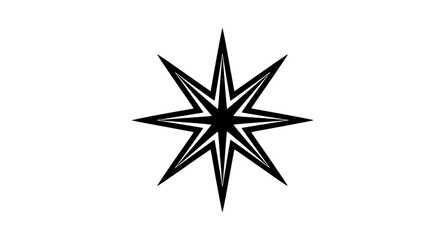 Fototapeta premium Anise star black white icon