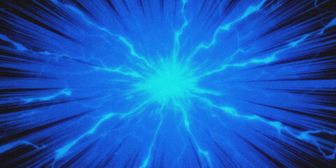 Obraz premium A blue pixelated image with a bright light in the center