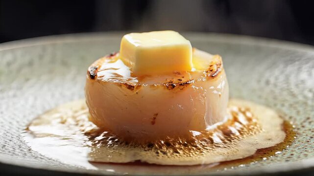 Delicious Baked Apple Dessert with Butter and Syrup.