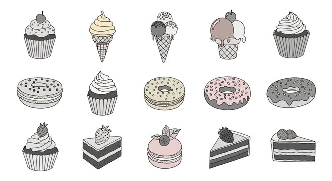 Variety of Desserts and Sweets Displayed.