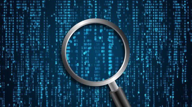 Matrix background - magnifying glass