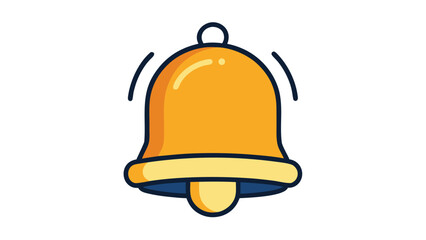 Fototapeta premium Vibrant yellow notification bell icon ringing with sound waves on a clean white background, signaling alert or reminder
