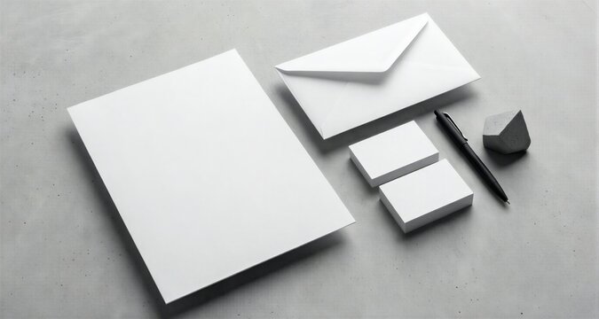 Minimalist Branding Stationery Flat Lay Mockup for Corporate Design