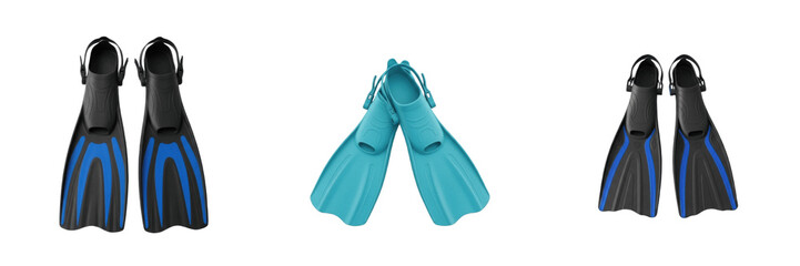 Professional Swim Fins Set - Diving Flippers and Snorkeling Gear Collection PNG © Mj